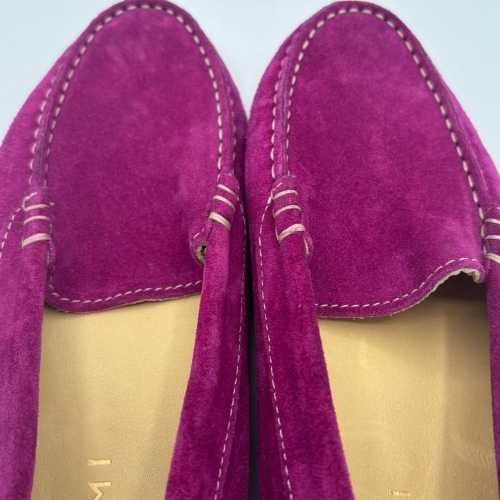 M.Gemi Felize Loafers Sz 38 Magenta Suede Driving Moccasins Italian Quiet Luxury - Picture 8 of 9